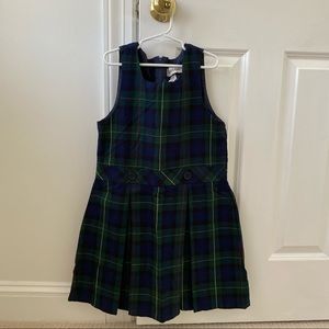 Lands End Girls Hunter Plaid Jumper Size 8